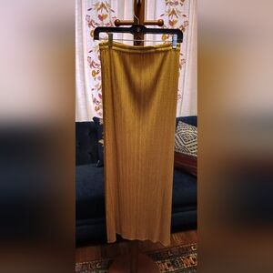 Amazing Issey Miyake Pleats Please Gold Skirt!